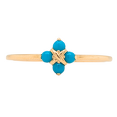 18K Yellow Gold Quadruple Turquoise Ring